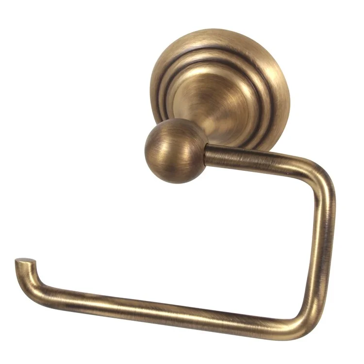 Toilet Paper Holder Embassy Bath Single Post Antique English Matte Brass 5-1/2 Inch 3-1/4 Inch Wall Mount