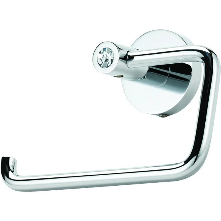 Toilet Paper Holder Contemporary I Crystal Bath Satin Nickel Brass 5-1/2 Inch 2-3/8 Inch Wall Mount