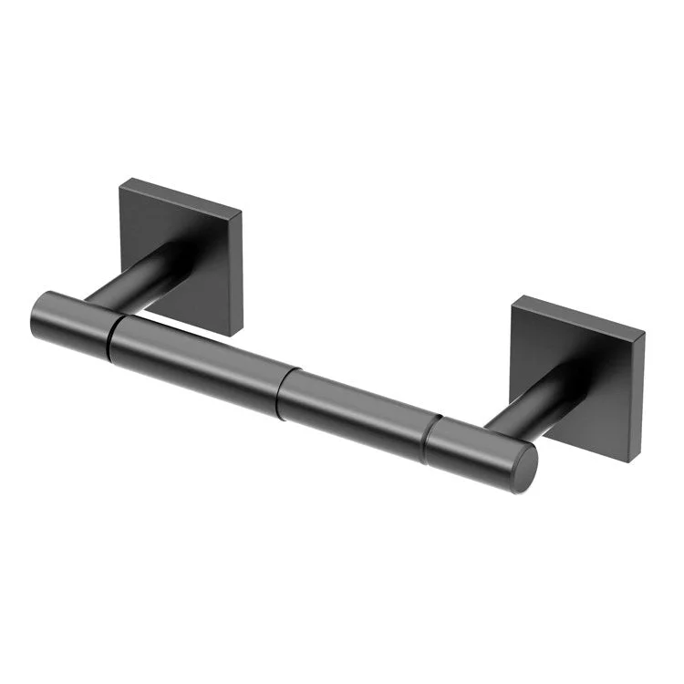 Toilet Paper Holder Elevate Double Post Matte Black Metal Wall Mount