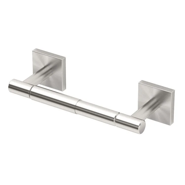 Toilet Paper Holder Elevate Double Post Satin Nickel Metal Wall Mount