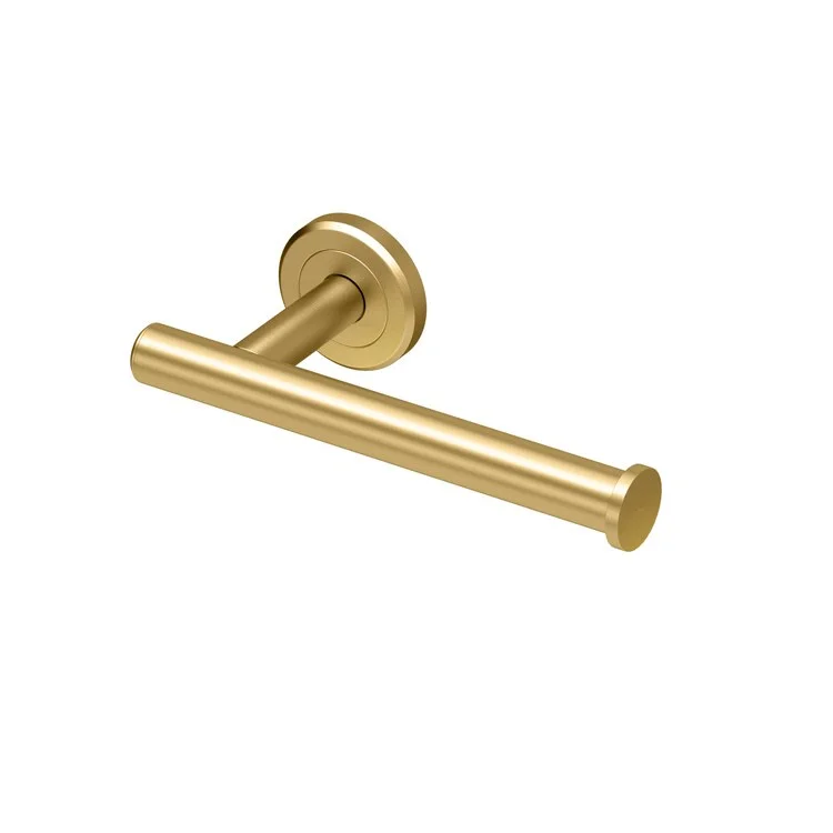 Toilet Paper Holder Latitude II Single Post Brushed Brass Metal Wall Mount