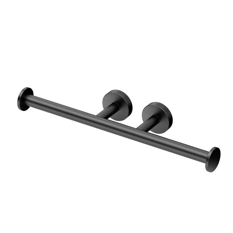 Toilet Paper Holder Glam Double Holder Matte Black Metal Wall Mount