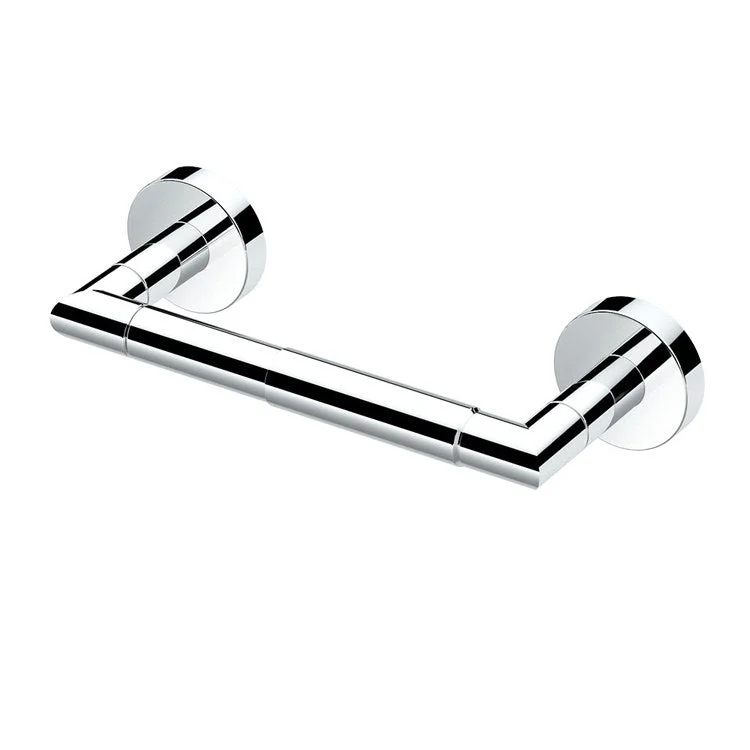 Toilet Paper Holder Glam Double Post Chrome Metal Wall Mount