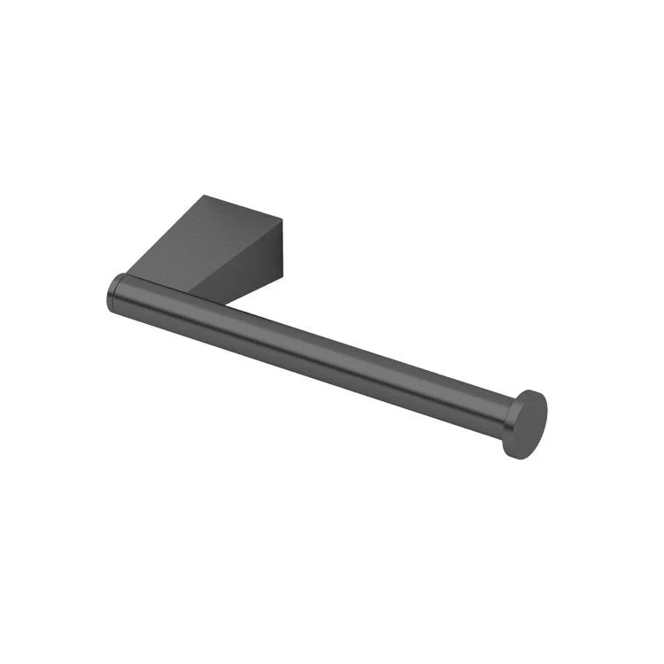 Toilet Paper Holder Bleu Single Post Matte Black Metal Wall Mount