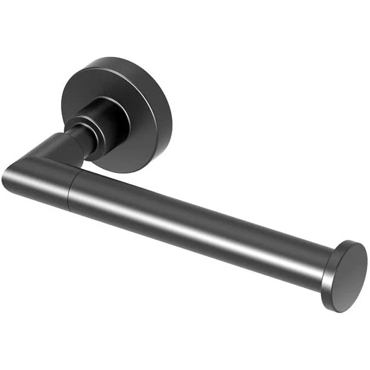 Toilet Paper Holder Studio Single Post Matte Black Metal Wall Mount