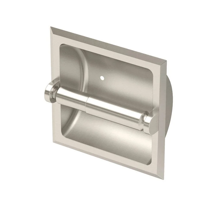 Toilet Paper Holder Single Recessed Holder Satin Nickel Brass Wall Mount