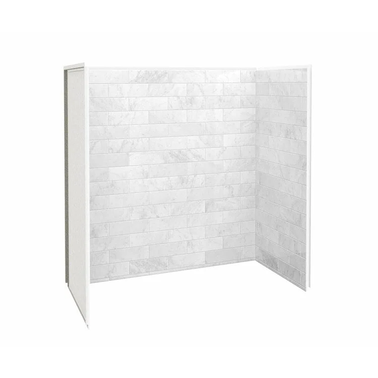 Tub Wall Utile 3 Piece 60 x 32 x 60 Inch Marble Carrara Composite 60x32x60 Inch