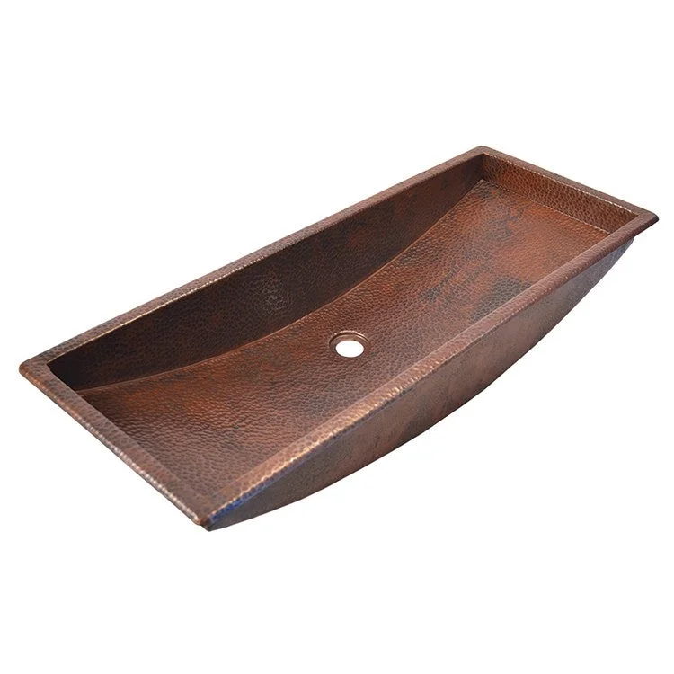 Trough 36 36" Rectangular Copper Universal Mount Bathroom Sink