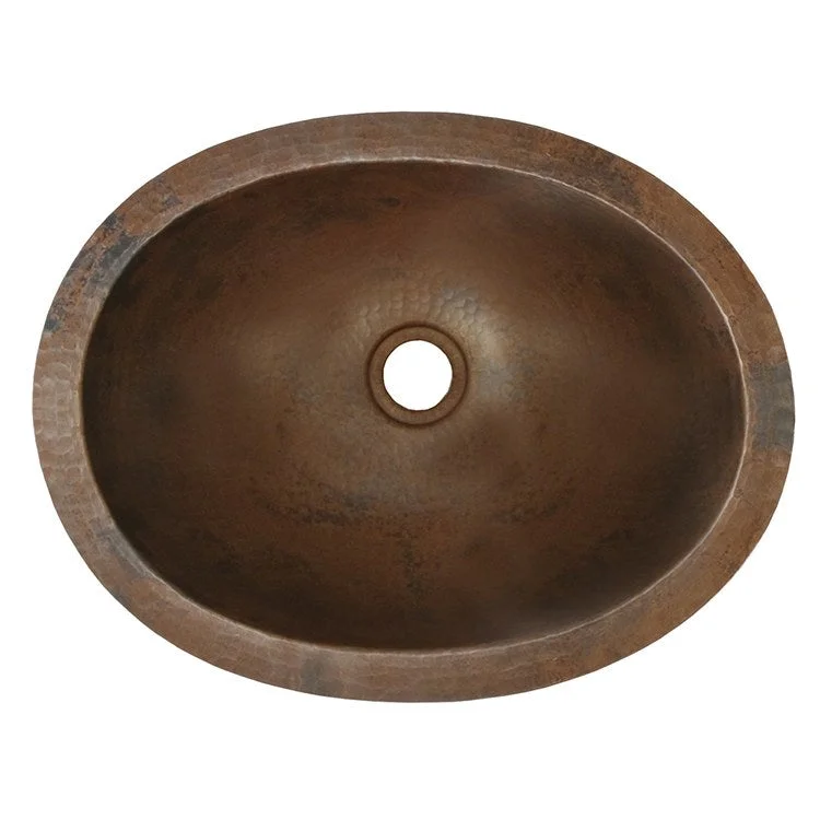 Baby Classic 15-3/4" Oval Copper Undermount Bathroom Sink