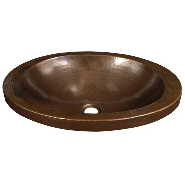 Hibiscus 21" Oval Copper Drop-In Bathroom Sink