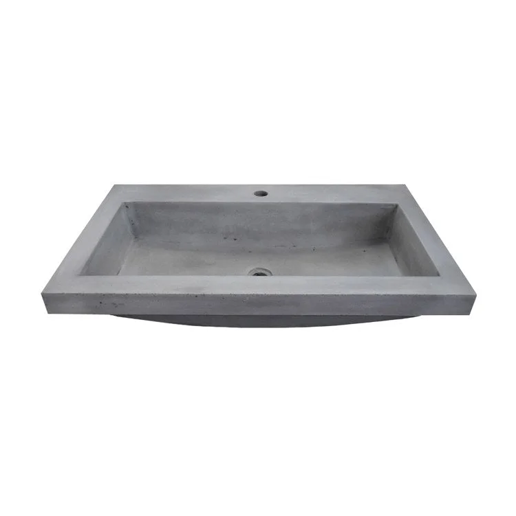 Trough 3019 30" Rectangular NativeStone Drop-In Bathroom Sink in Ash