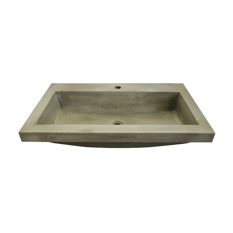 Trough 3019 30" Rectangular NativeStone Drop-In Bathroom Sink in Earth