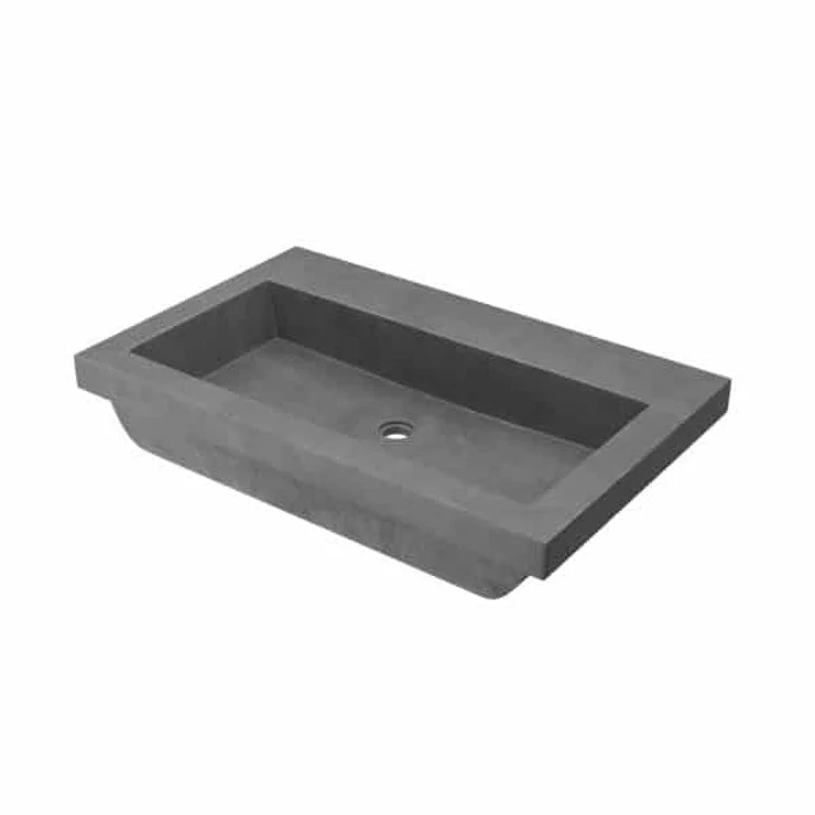 Trough 3019 30" Rectangular NativeStone Drop-In Bathroom Sink in Slate