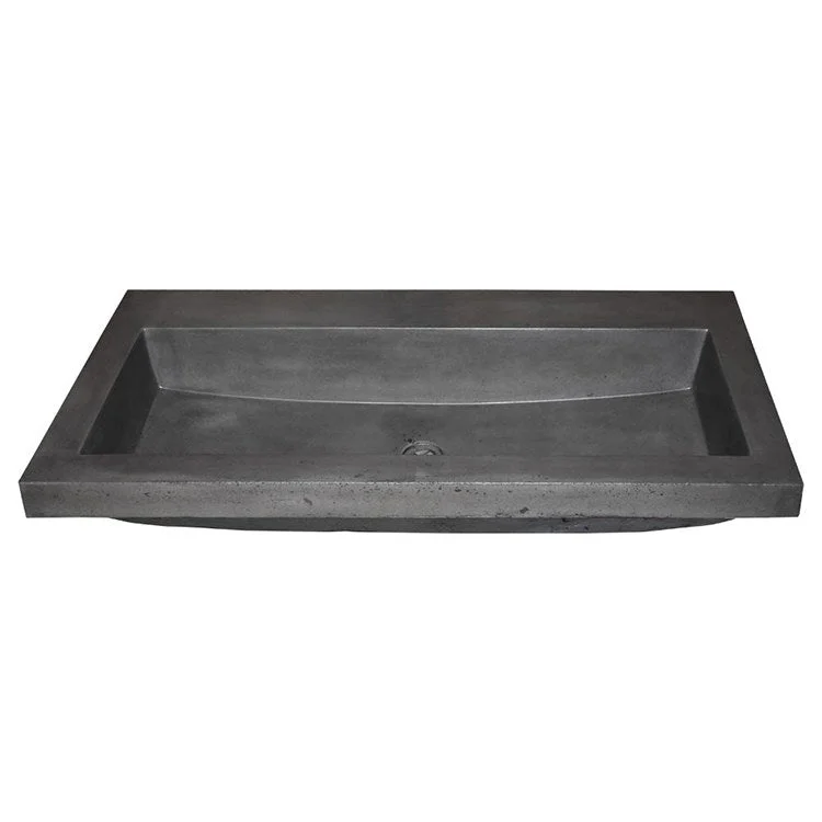 Trough 3619 36" Rectangular NativeStone Drop-In Bathroom Sink without Faucet Holes