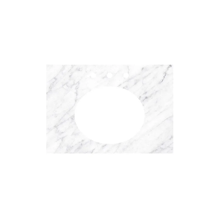 Carrara Marble 30" x 22" Single Vanity Top with Oval Sink Cutout for 8" Widespread Faucet