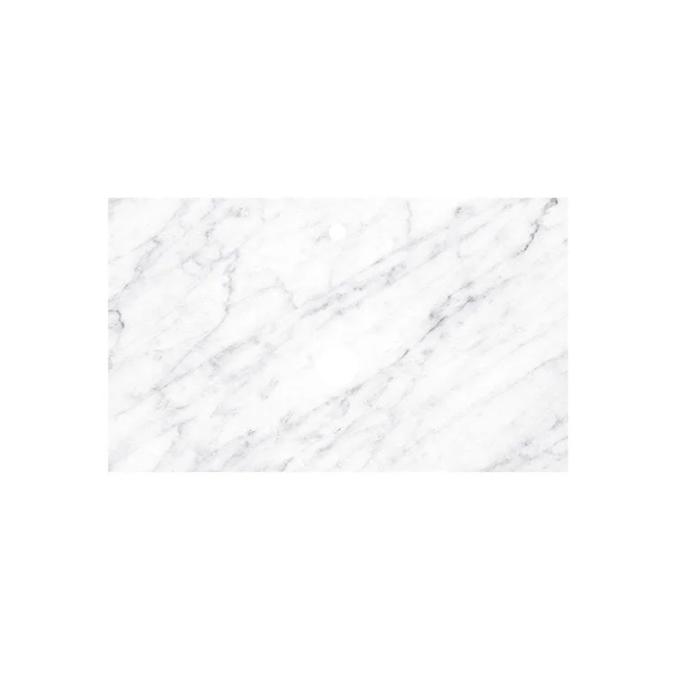 Carrara Marble 36" x 22" Single Vanity Top with Vessel Sink Cutout for Single-Hole Faucet