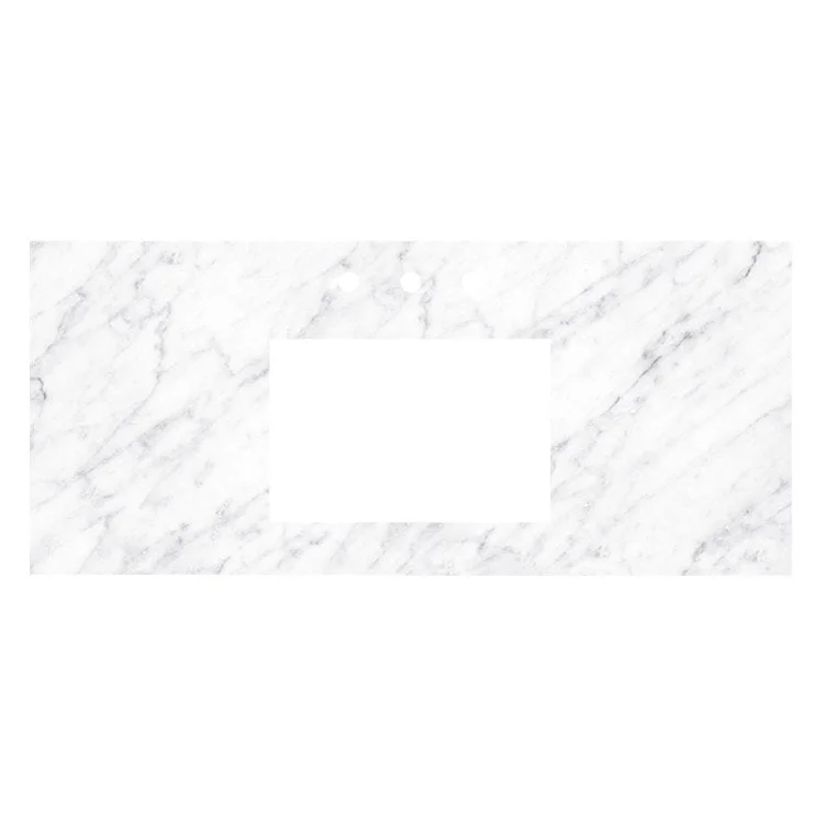 Carrara Marble 48" x 22" Single Vanity Top with Rectangular Sink Cutout for 8" Widespread Faucet