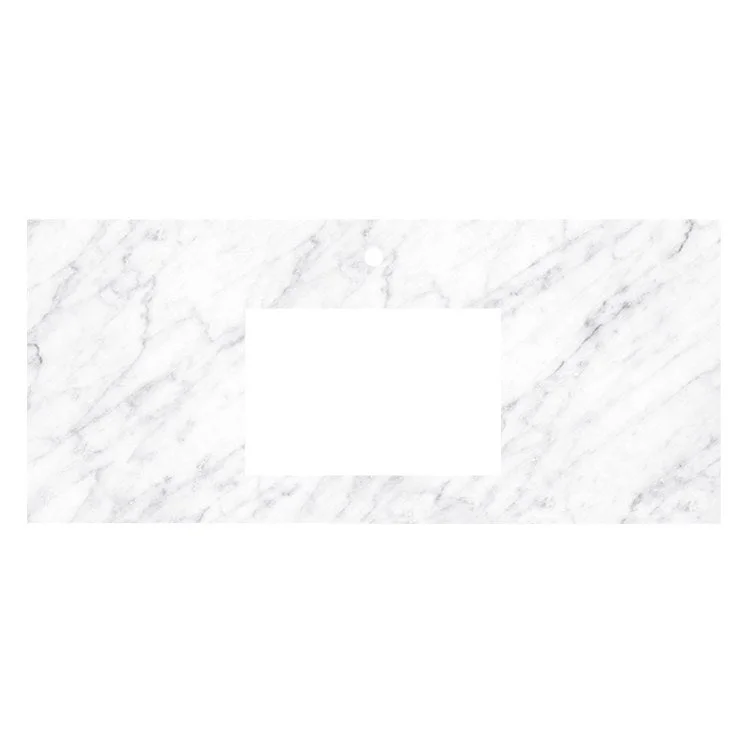 Carrara Marble 48" x 22" Single Vanity Top with Rectangular Sink Cutout for Single-Hole Faucet