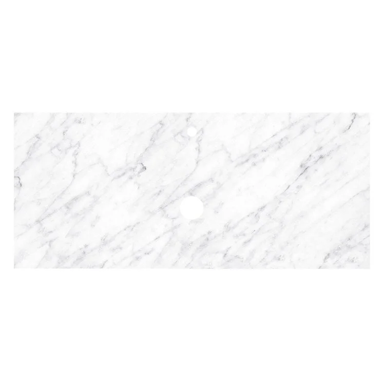 Carrara Marble 48" x 22" Single Vanity Top with Vessel Sink Cutout for Single-Hole Faucet