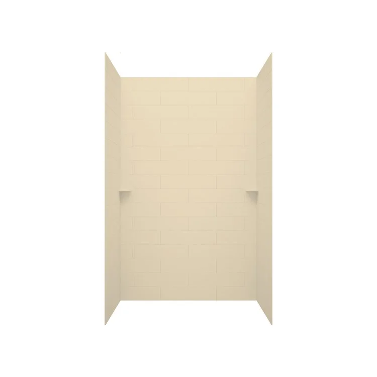 Shower Wall Kit Modern Subway Tile Glue Up 36 x 62 x 84 Inch Bone Swanstone