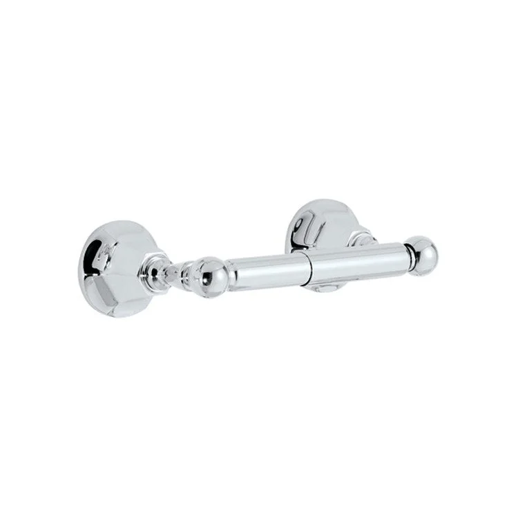 Toilet Paper Holder Venice Double Post Polished Chrome Brass 3-7/16 Inch Wall Mount