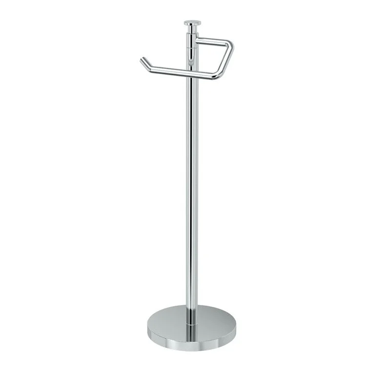 Toilet Paper Holder Stand Chrome Metal Freestanding