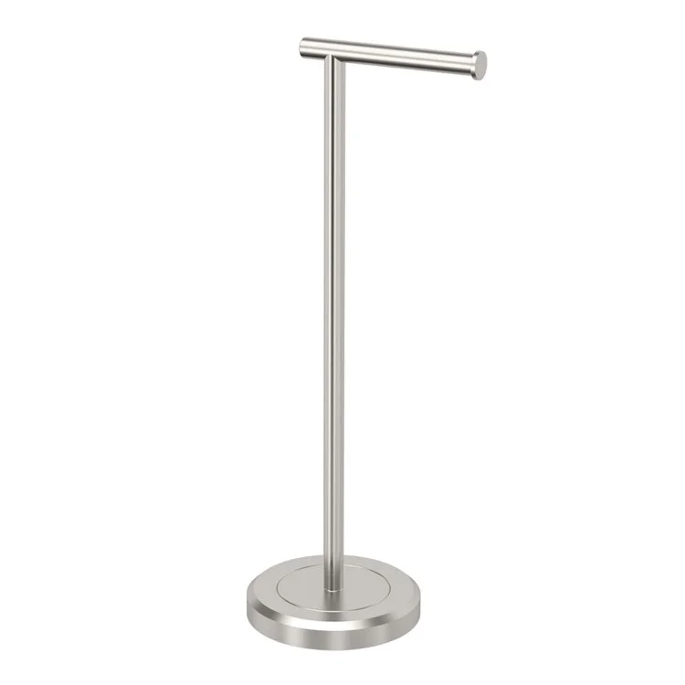 Toilet Paper Holder Latitude II Round Satin Nickel Metal Freestanding