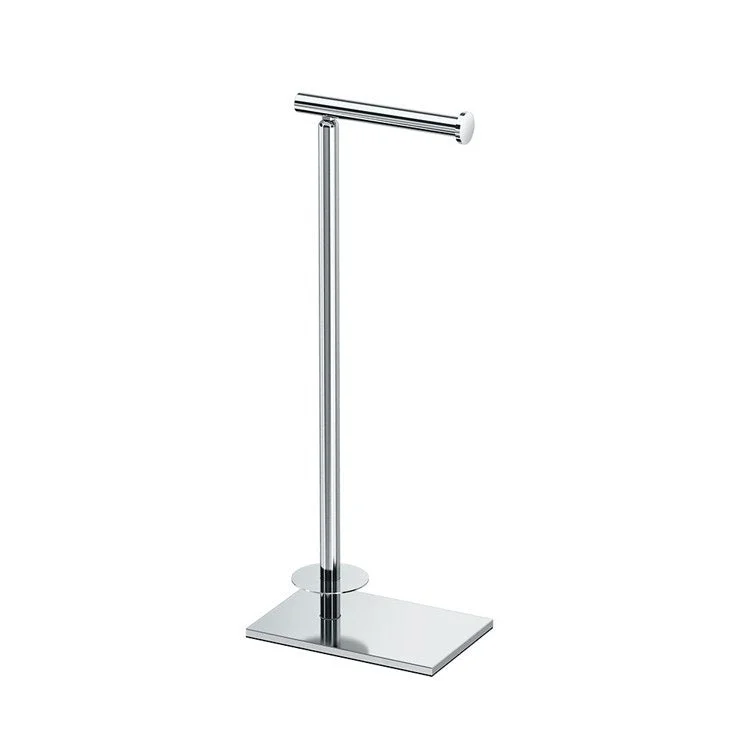 Toilet Paper Holder Latitude II Square Chrome Metal Freestanding