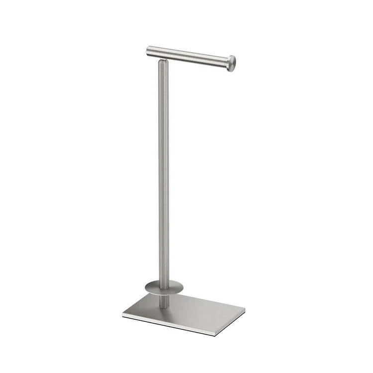 Toilet Paper Holder Latitude II Square Satin Nickel Metal Freestanding