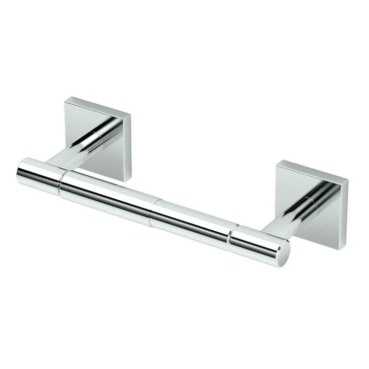 Toilet Paper Holder Elevate Double Post Chrome Metal Wall Mount