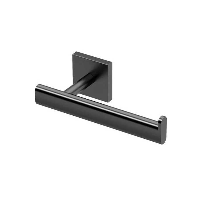 Toilet Paper Holder Elevate Single Post Matte Black Metal Wall Mount