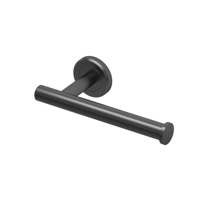 Toilet Paper Holder Latitude II Single Post Matte Black Metal Wall Mount