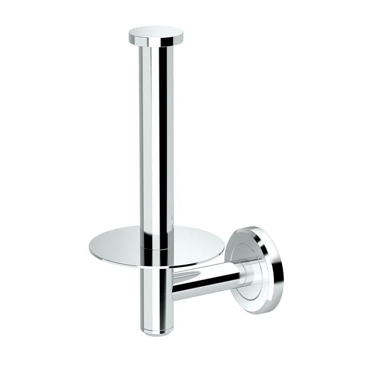 Toilet Paper Holder Latitude II Vertical Single Post Chrome Metal Wall Mount