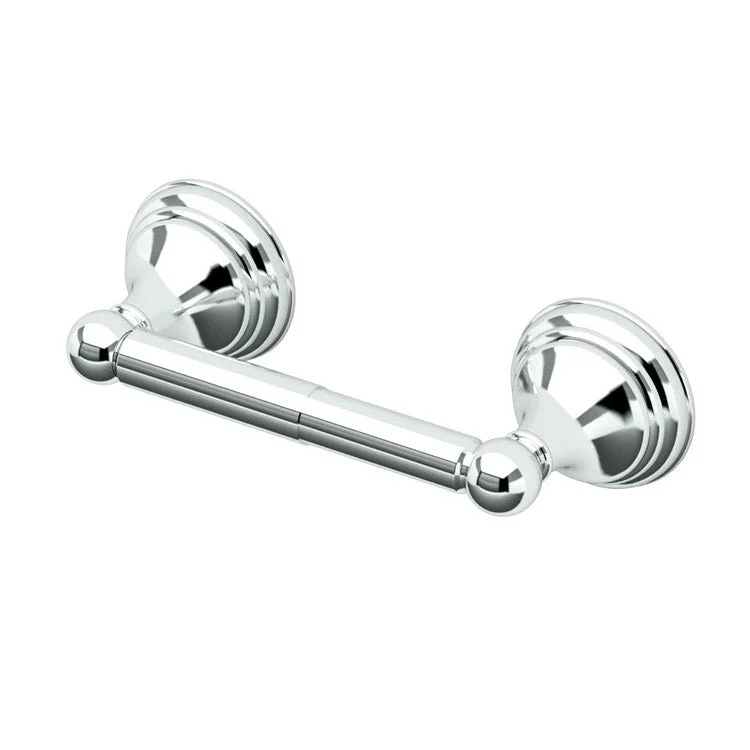 Toilet Paper Holder Charlotte Double Post Chrome Metal Wall Mount