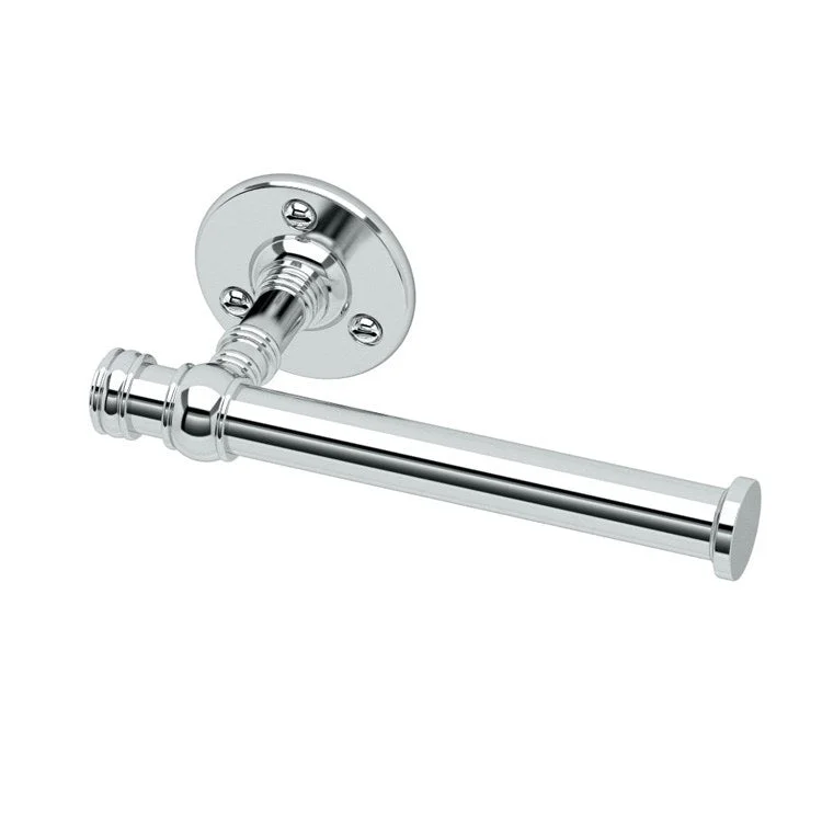 Toilet Paper Holder Cafe Single Post Chrome Metal Wall Mount