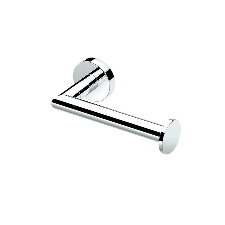 Toilet Paper Holder Glam Single Post Chrome Metal Wall Mount