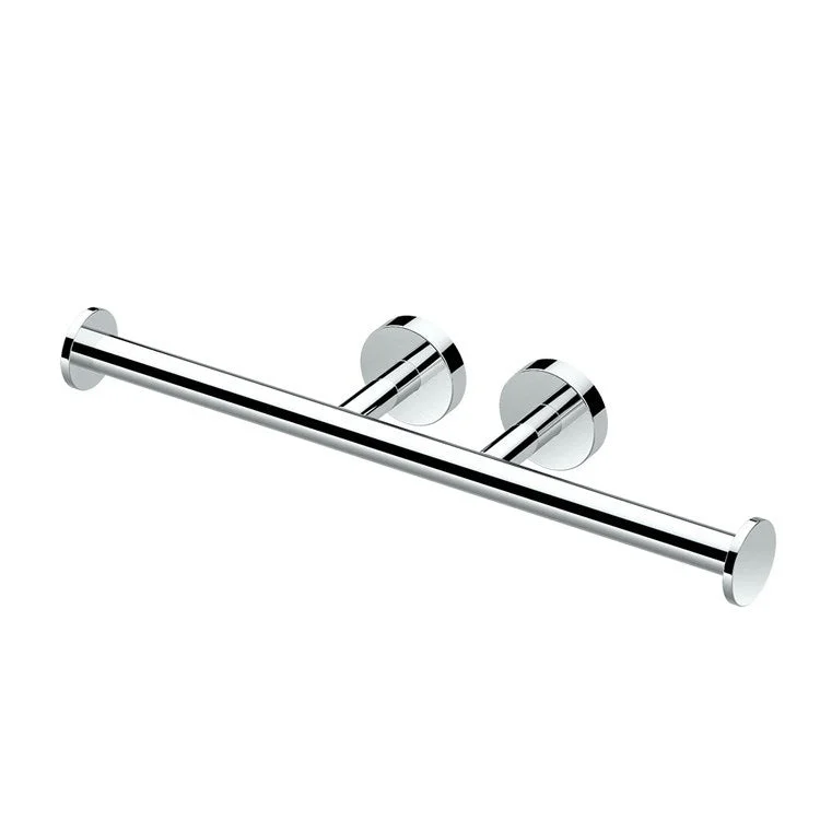 Toilet Paper Holder Glam Double Holder Chrome Metal Wall Mount