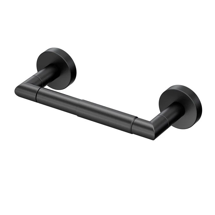 Toilet Paper Holder Glam Double Post Matte Black Metal Wall Mount