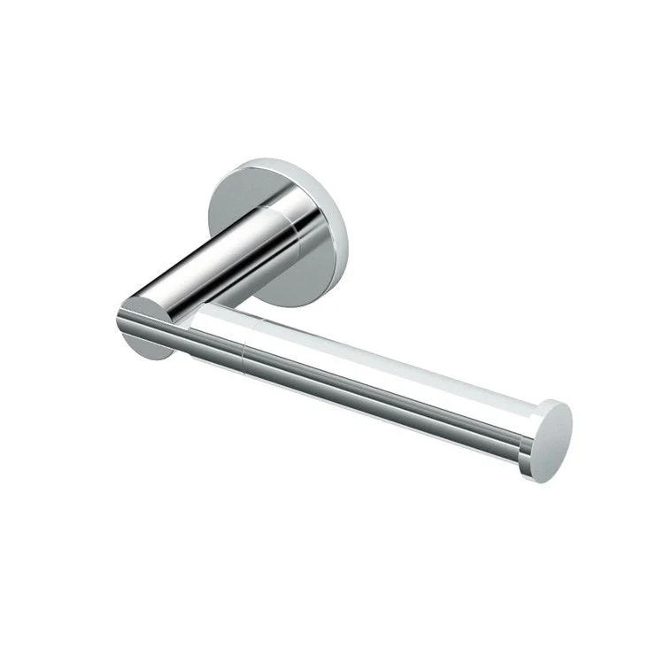 Toilet Paper Holder Channel Single Post Chrome Metal Wall Mount