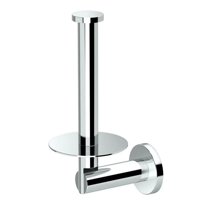 Toilet Paper Holder Channel Vertical Single Post Chrome Metal Wall Mount