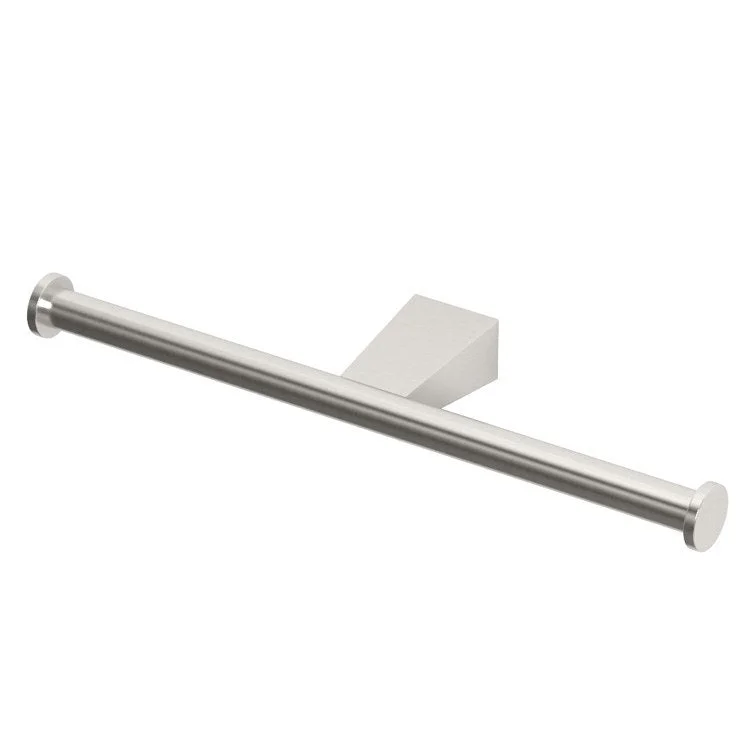 Toilet Paper Holder Bleu Double Holder Satin Nickel Metal Wall Mount