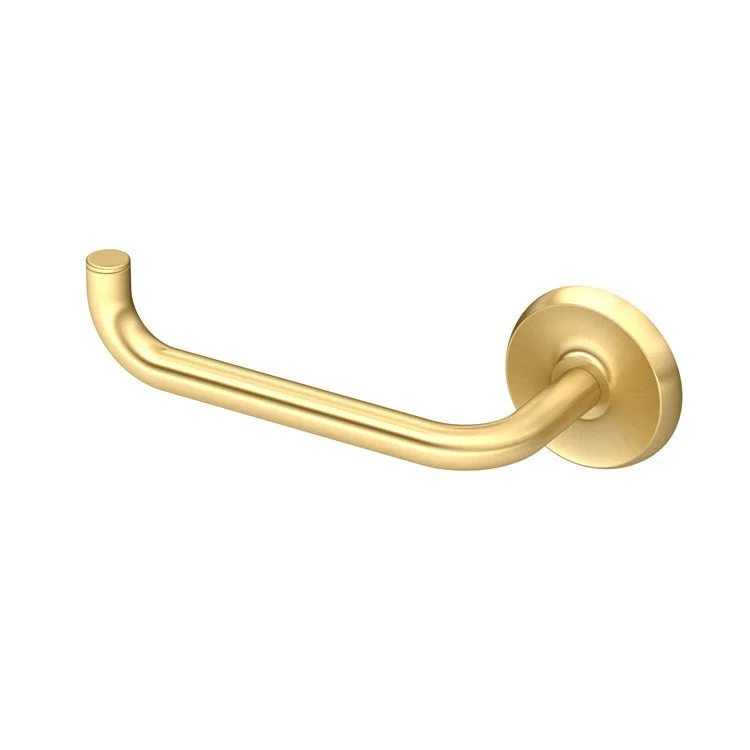 Toilet Paper Holder Designer II Single Post Brushed Brass Metal Wall Mount