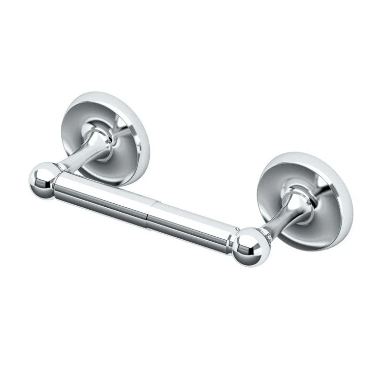 Toilet Paper Holder Designer II Double Post Chrome Metal Wall Mount